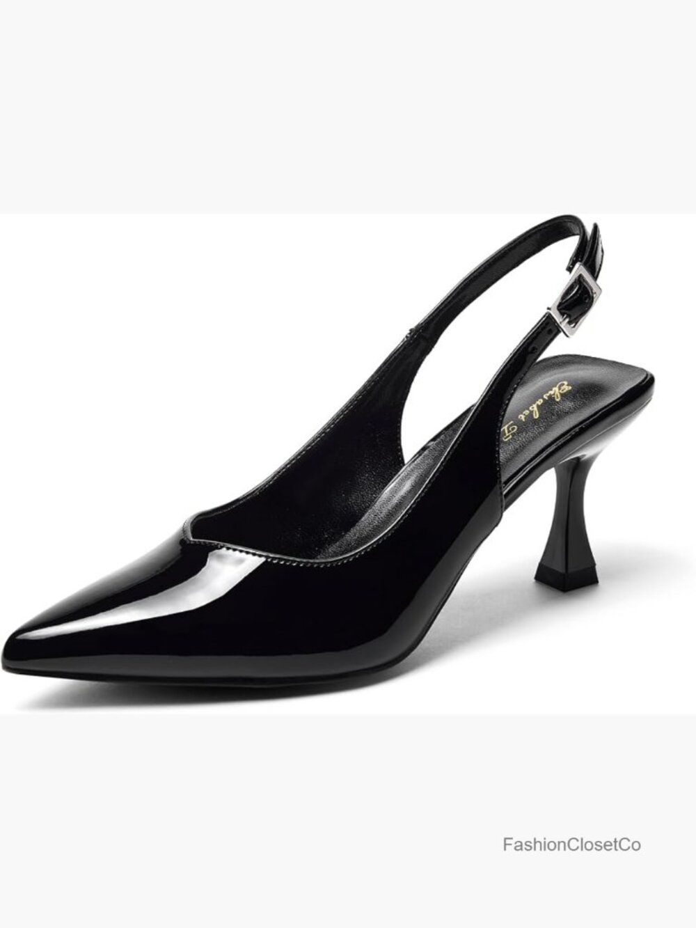 Women's Kitten Heel Slingback Pumps 3 Inch Stiletto Pointed Toe Dressy Bridal